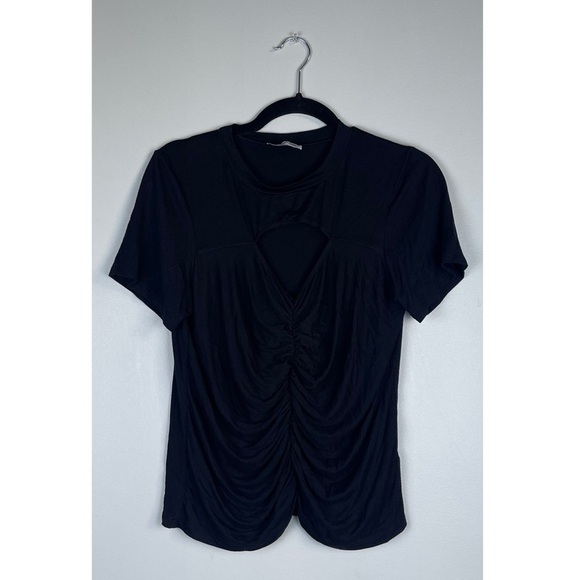 LNA Juliana Stretch Jersey Top in Black - Picture 3 of 6